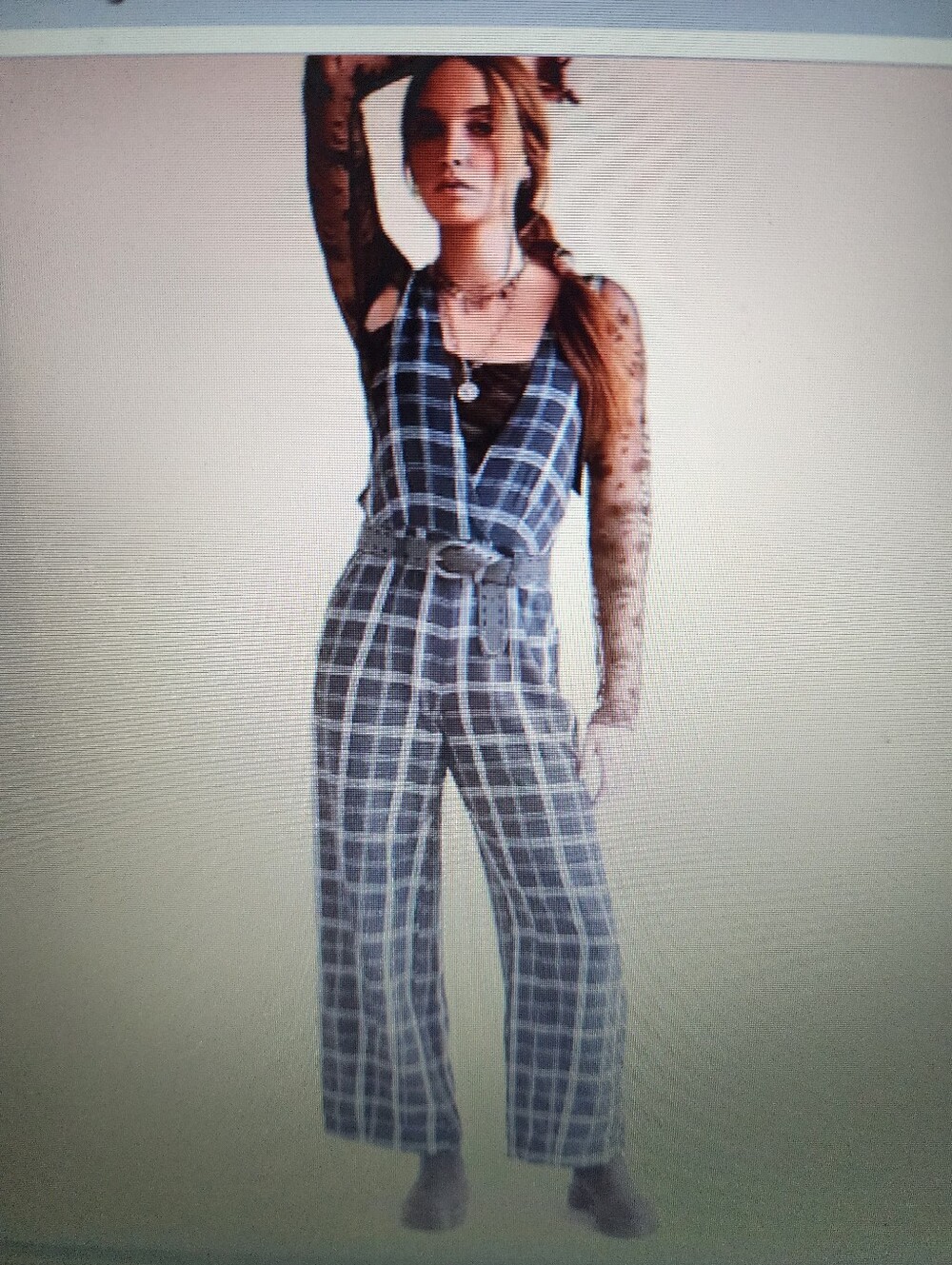Free People Size 8 Plaid Women's Jumpsuit - Picture 12 of 14
